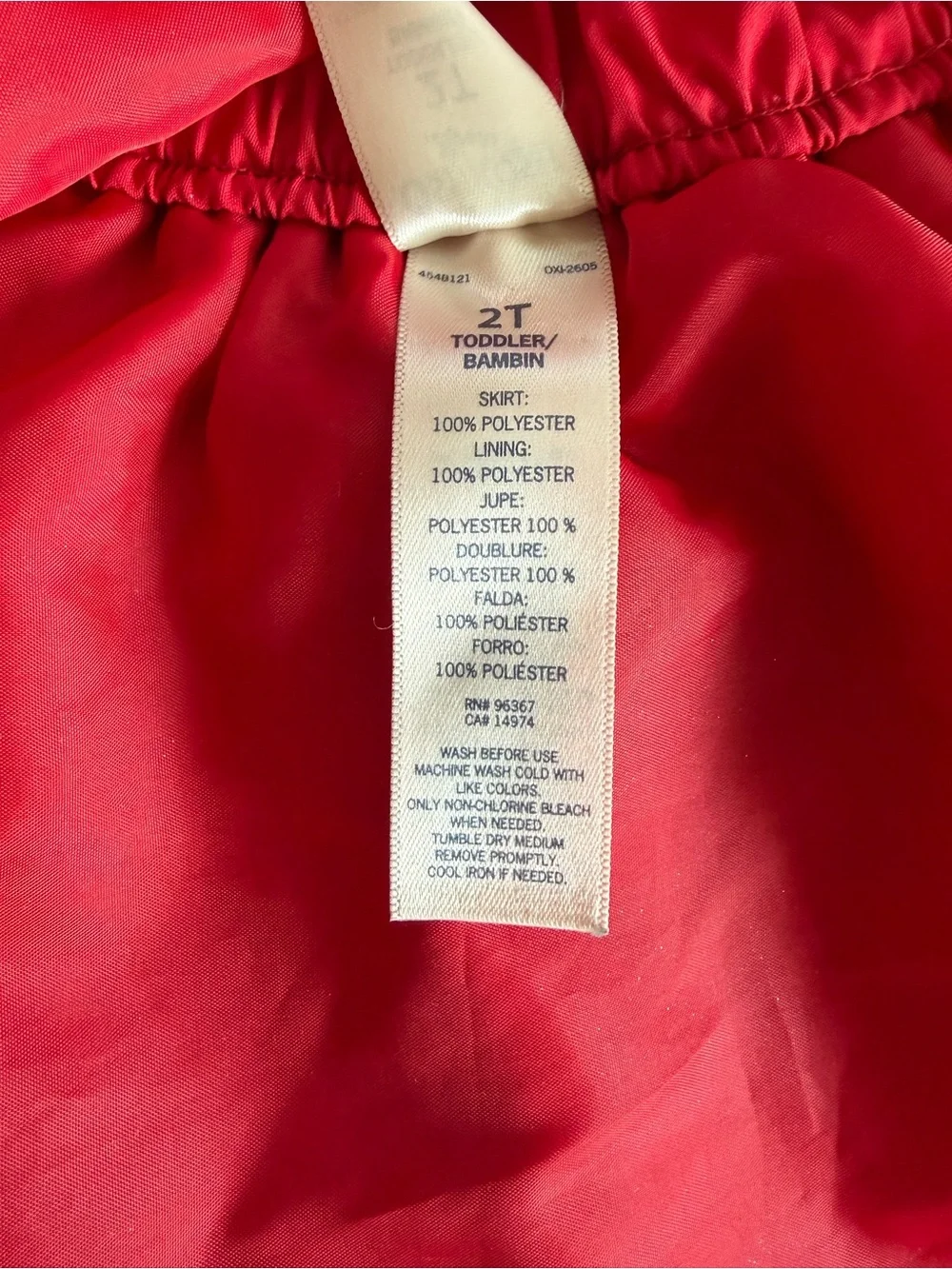 Osh Kosh B’gosh Little Girl’s Red Ruffle Pull-On Skirt Sz 2T